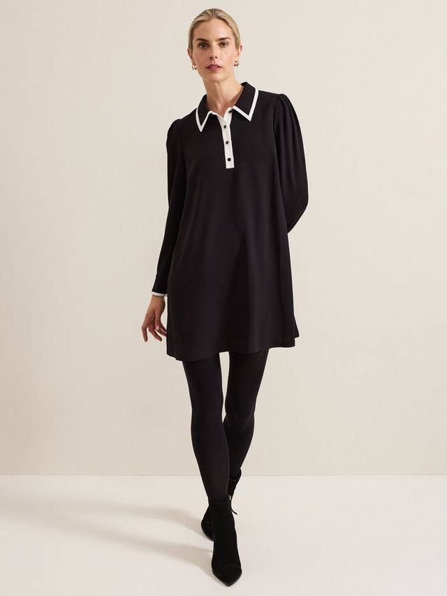 Платье-качалка с воротником джина Phase Eight, черный
Платье-качалка с воротником джина Phase Eight, черный