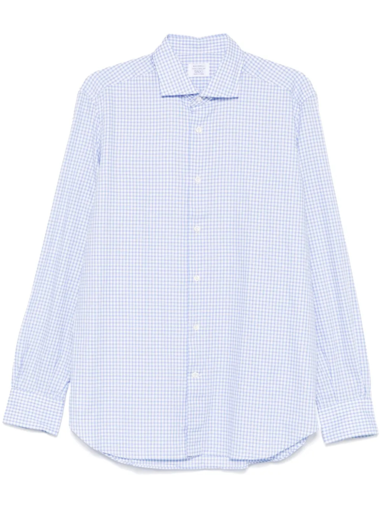 Mazzarelli рубашка в клетку гингем, белый 
Mazzarelli рубашка в клетку гингем, белый