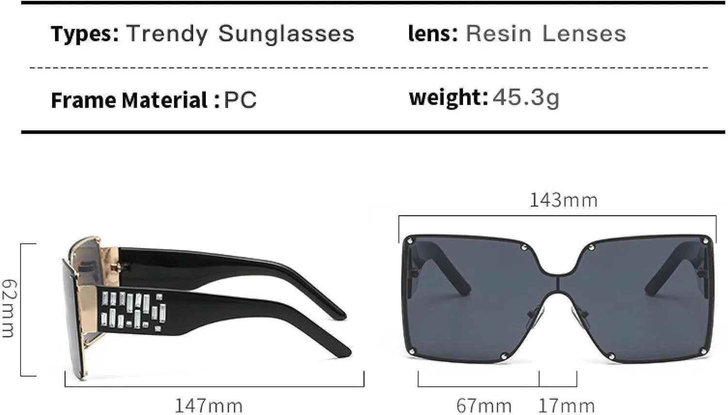 Панк-солнцезащитные очки в крупной оправе для женщин и мужчин, модные и роскошные, для путешествий и вождения, с защитой от УФ-излучения UV400 TKKTLLT, Pink Gray Pink
Панк-солнцезащитные очки в крупной оправе для женщин и мужчин, модные и роскошные, для путешествий и вождения, с защитой от УФ-излучения UV400 TKKTLLT, Pink Gray Pink