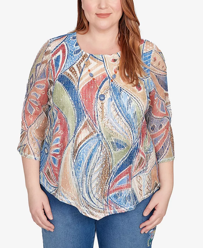 Топ El Paso Plus Size с принтом листьев и ожерельем Alfred Dunner, мультиколор
Топ El Paso Plus Size с принтом листьев и ожерельем Alfred Dunner, мультиколор