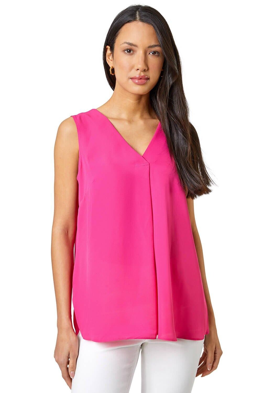 Майка без рукавов с V-образным вырезом и складками Roman, розовый
Майка без рукавов с V-образным вырезом и складками Roman, розовый