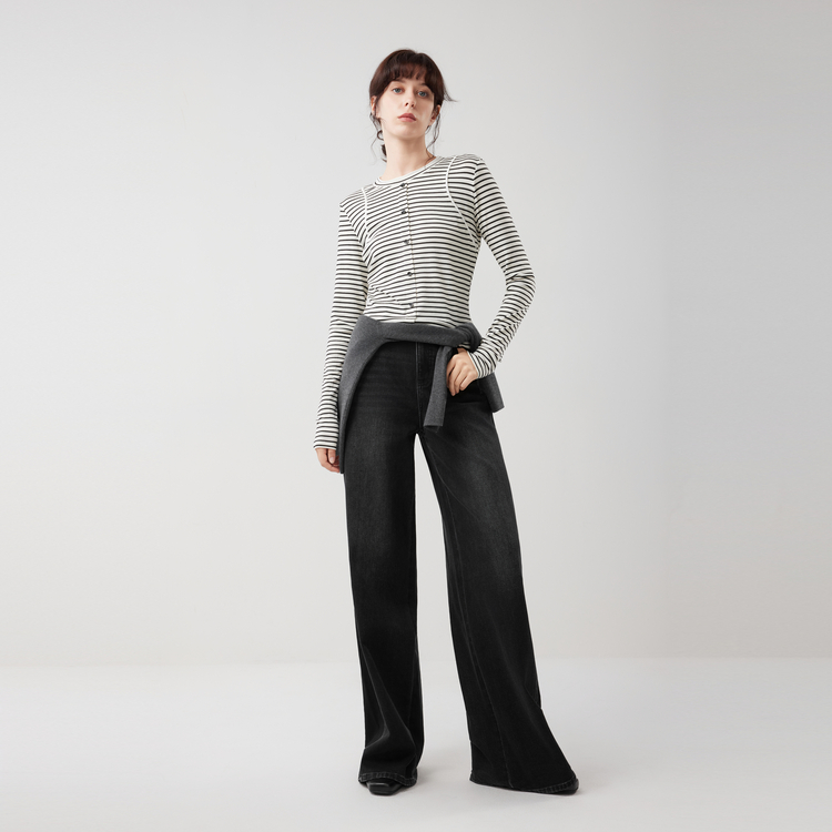 ELLE Джинсы женские Denim черные Moderate Wide Leg
ELLE Джинсы женские Denim черные Moderate Wide Leg