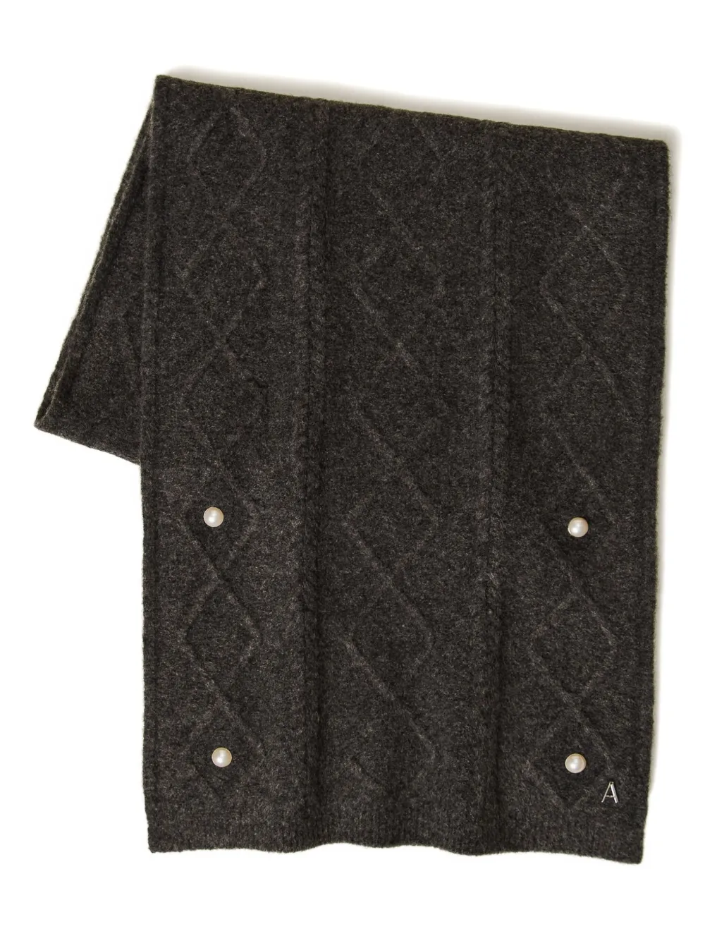 Шарф фактурной вязки с жемчугом TWINSET, серый
Шарф фактурной вязки с жемчугом TWINSET, серый