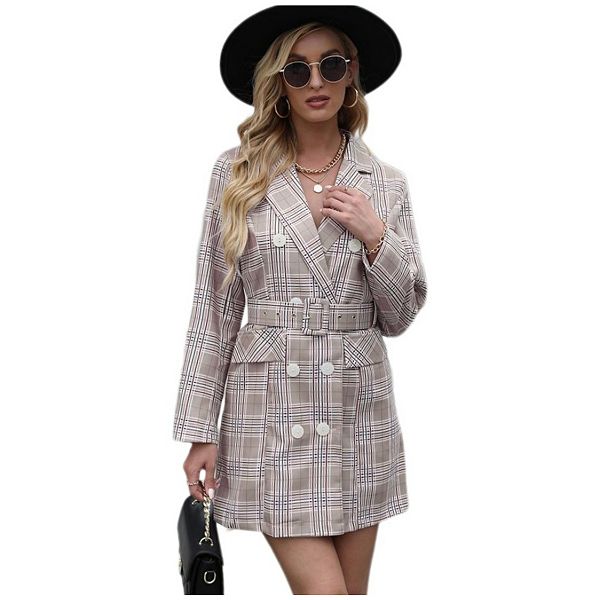 Женское платье-блейзер с клетчатым принтом, длинными рукавами и лацканами Yesfashion, Khaki Plaid
Женское платье-блейзер с клетчатым принтом, длинными рукавами и лацканами Yesfashion, Khaki Plaid