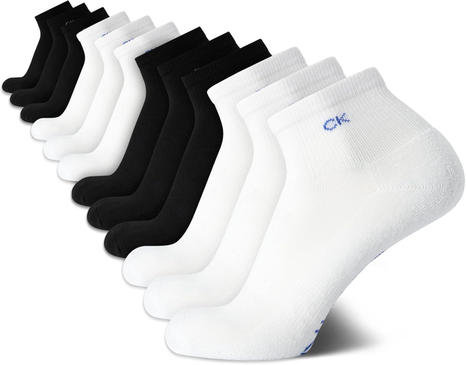 Мужские носки Calvin Klein Quarter Socks - 12 пар дышащих, мягких, амортизированных, спортивных носков до щиколотки для мужчин, Black/White
Мужские носки Calvin Klein Quarter Socks - 12 пар дышащих, мягких, амортизированных, спортивных носков до щиколотки для мужчин, Black/White