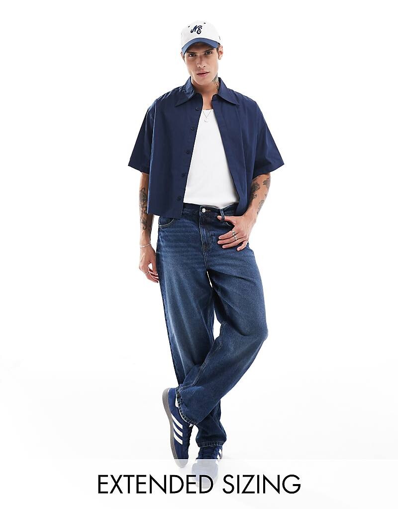 Темно-синяя укороченная рубашка свободного кроя в стиле 70-х годов ASOS DESIGN
Темно-синяя укороченная рубашка свободного кроя в стиле 70-х годов ASOS DESIGN