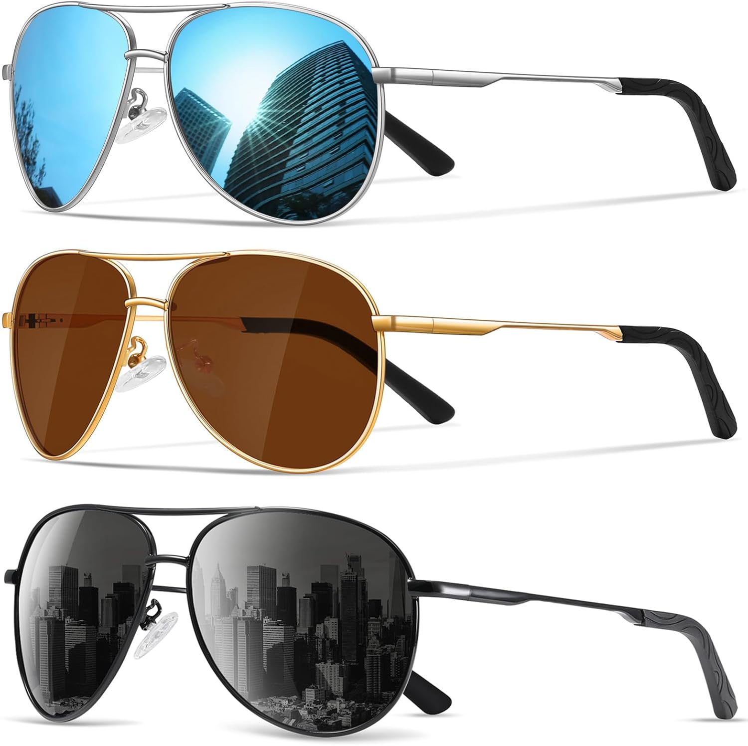 Солнцезащитные очки для мужчин, поляризованные, авиаторские, для мужчин и женщин, для рыбалки, вождения, с металлической оправой и защитой от УФ-излучения UV400 phikttu, A6-black+brown+blue
Солнцезащитные очки для мужчин, поляризованные, авиаторские, для мужчин и женщин, для рыбалки, вождения, с металлической оправой и защитой от УФ-излучения UV400 phikttu, A6-black+brown+blue
