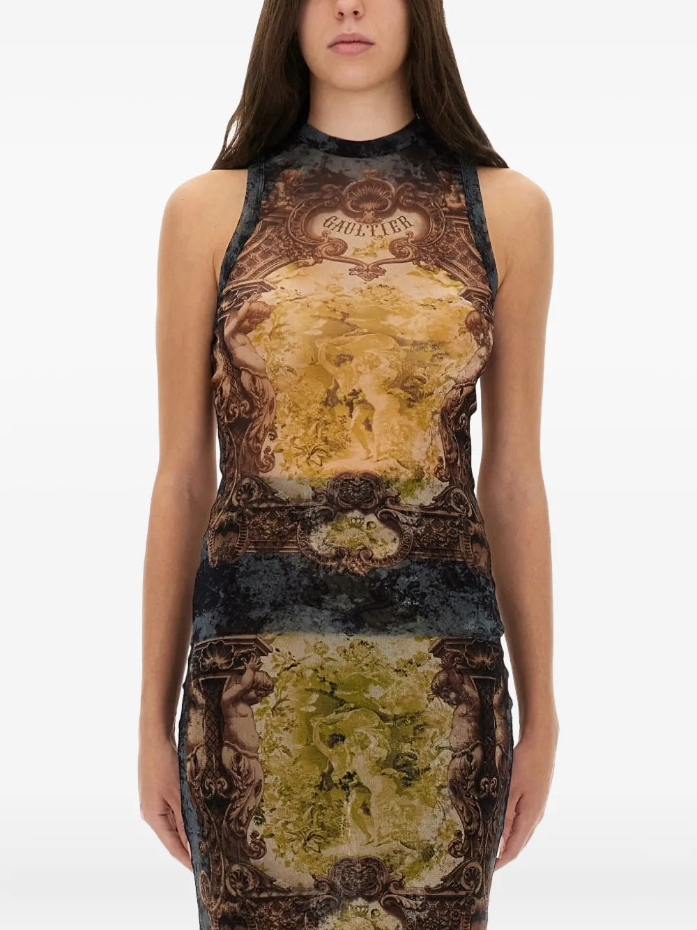 Топ без рукавов с принтованным рисунком Jean Paul Gaultier, бежевый
Топ без рукавов с принтованным рисунком Jean Paul Gaultier, бежевый