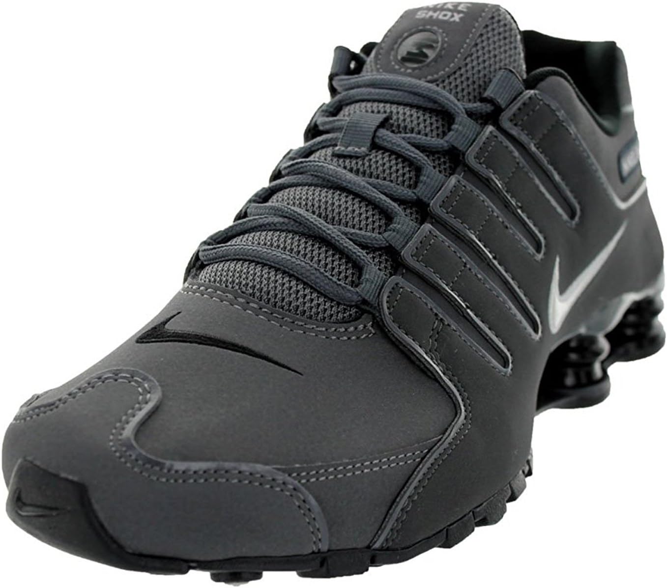 Мужские беговые кроссовки Nike Shox NZ, черный/серый/темно-серый
Мужские беговые кроссовки Nike Shox NZ, черный/серый/темно-серый