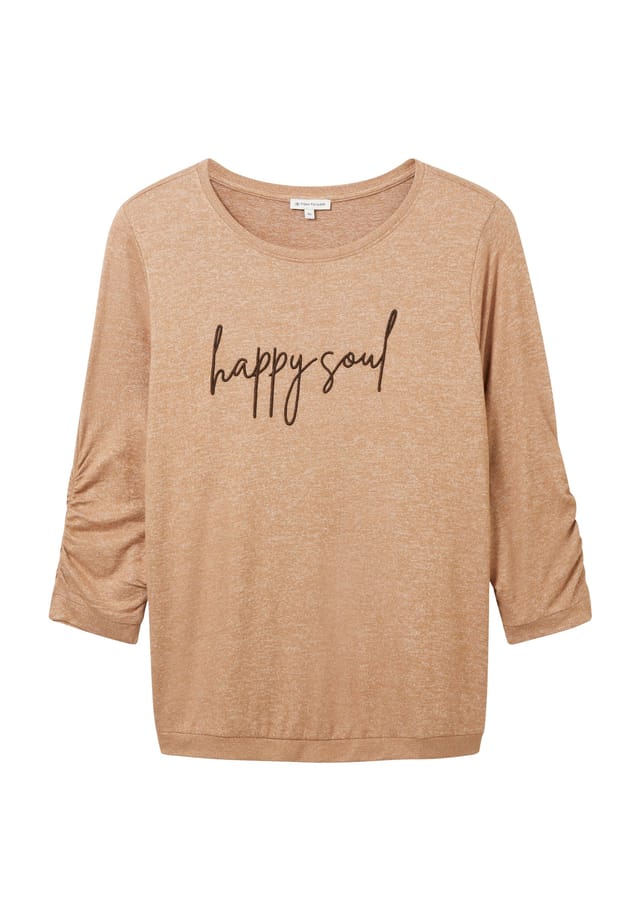 Рубашка с рукавом 3/4 меланжевые сборки Tom Tailor Plus, красный 
Рубашка с рукавом 3/4 меланжевые сборки Tom Tailor Plus, красный