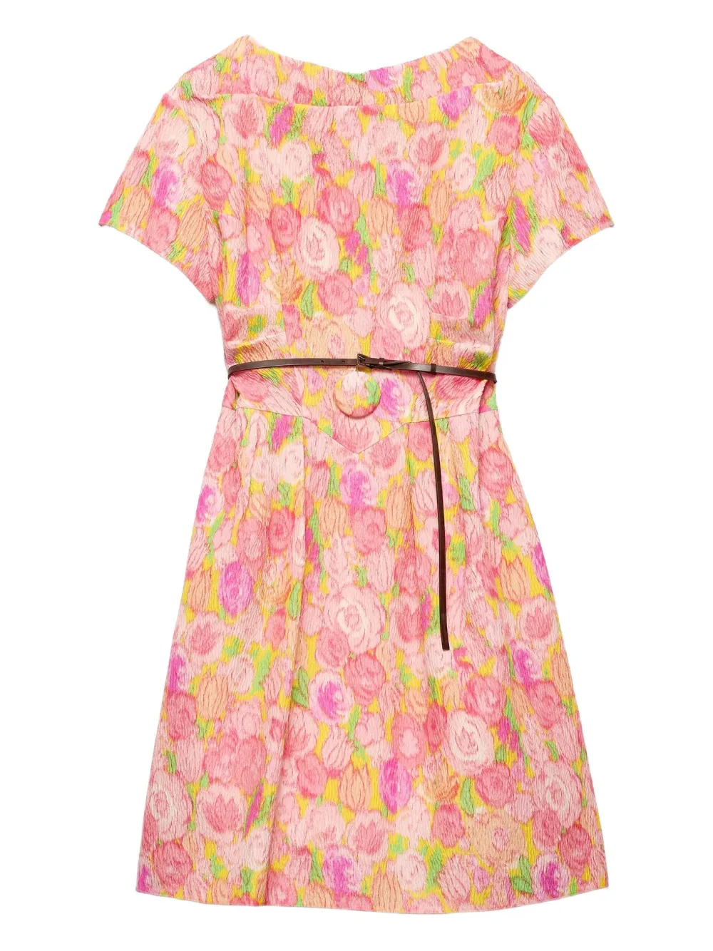 Платье мини с поясом и цветочным принтом Prada, розовый
Платье мини с поясом и цветочным принтом Prada, розовый