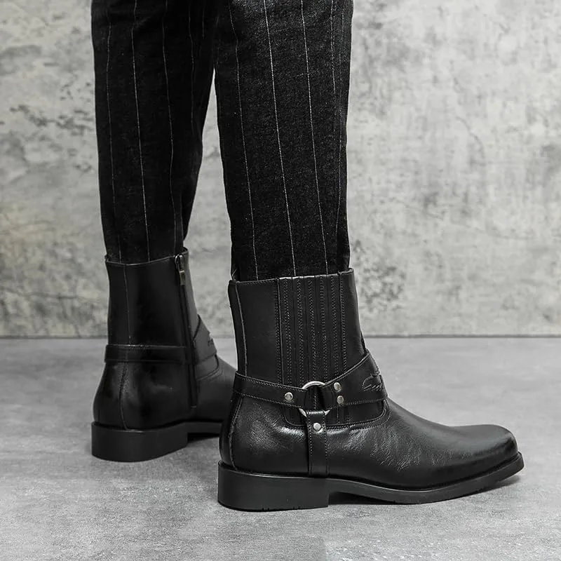 Мужские повседневные ботинки CHUUMEE с высоким западным ремешком и пряжкой, мужские модные ботинки с квадратным носком и боковой молнией, черный
Мужские повседневные ботинки CHUUMEE с высоким западным ремешком и пряжкой, мужские модные ботинки с квадратным носком и боковой молнией, черный