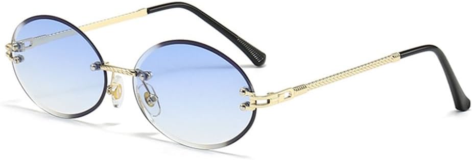 Овальные солнцезащитные очки без оправы для женщин, маленькая металлическая оправа, прозрачные линзы цвета океана, винтажные солнцезащитные очки для женщин generic, Gradient Blue
Овальные солнцезащитные очки без оправы для женщин, маленькая металлическая оправа, прозрачные линзы цвета океана, винтажные солнцезащитные очки для женщин generic, Gradient Blue
