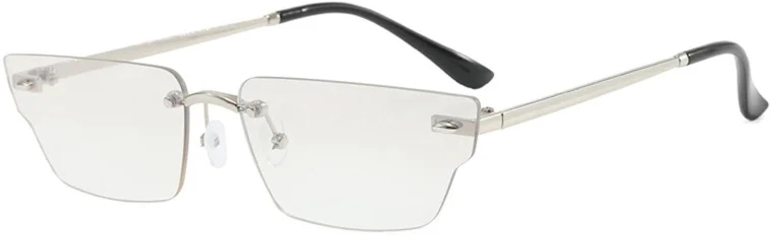 Популярные модные солнцезащитные очки без оправы для женщин, маленькие прямоугольные, прозрачные, с защитой от УФ-излучения UV400. Модные очки VVTWSSW, Silver-lightgray
Популярные модные солнцезащитные очки без оправы для женщин, маленькие прямоугольные, прозрачные, с защитой от УФ-излучения UV400. Модные очки VVTWSSW, Silver-lightgray