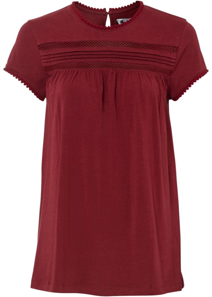 Хлопковая рубашка с кружевом и короткими рукавами а-силуэта Bpc Bonprix Collection, красный
Хлопковая рубашка с кружевом и короткими рукавами а-силуэта Bpc Bonprix Collection, красный