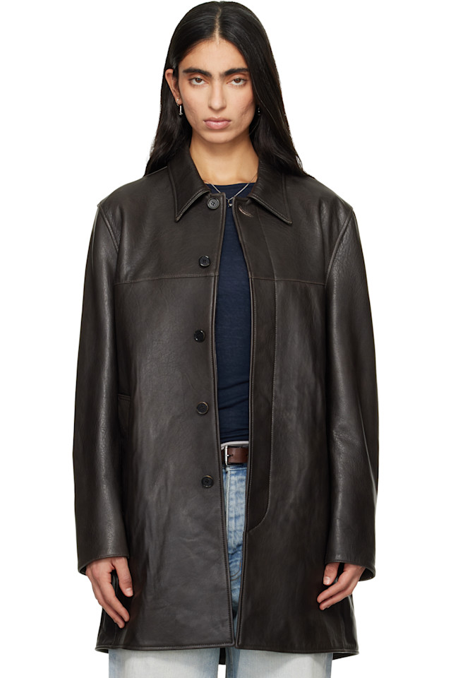 Tonywack Автомобильное пальто из коричневой выдержанной овечьей кожи
Tonywack Автомобильное пальто из коричневой выдержанной овечьей кожи