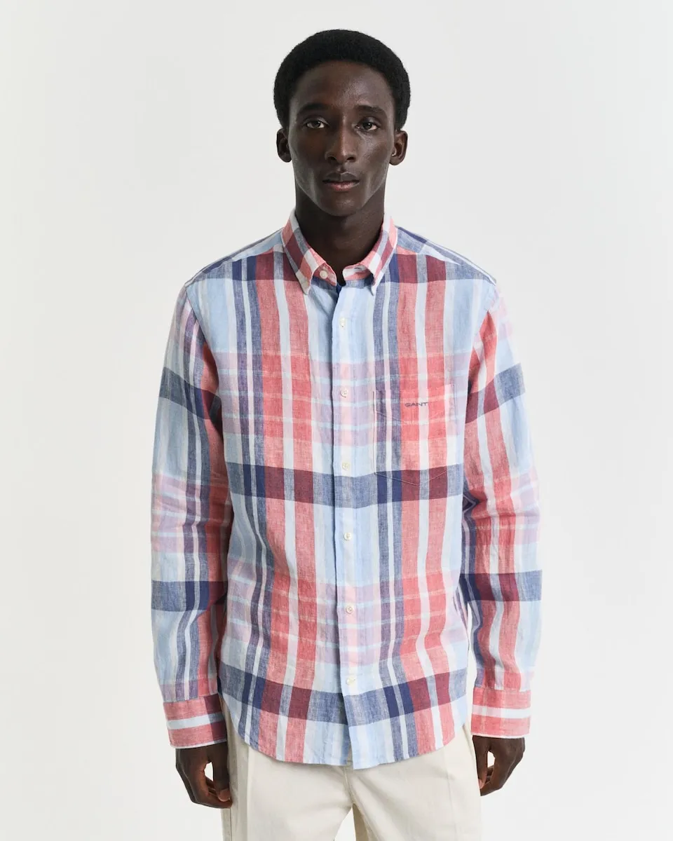 Мужская клетчатая льняная рубашка с длинным рукавом Gant, красный
Мужская клетчатая льняная рубашка с длинным рукавом Gant, красный