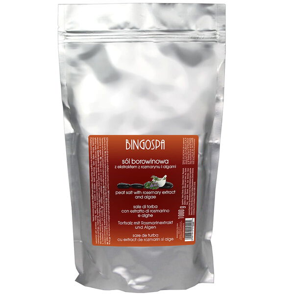Торфяная соль с экстрактом розмарина и водорослями, 1000 г Bingospa
Торфяная соль с экстрактом розмарина и водорослями, 1000 г Bingospa