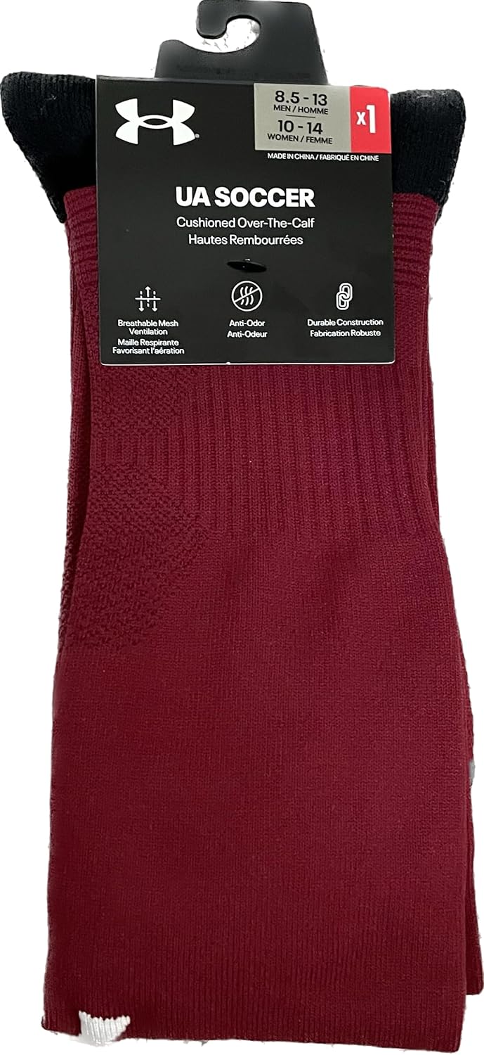 Футбольные носки Under Armour Adult Over-The-Calf, Cardinal-Black-White
Футбольные носки Under Armour Adult Over-The-Calf, Cardinal-Black-White