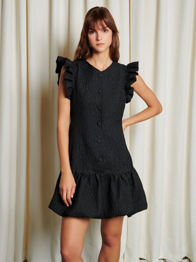 Блэр жаккард объемный подол мини-платье GHOSPELL, черный
Блэр жаккард объемный подол мини-платье GHOSPELL, черный