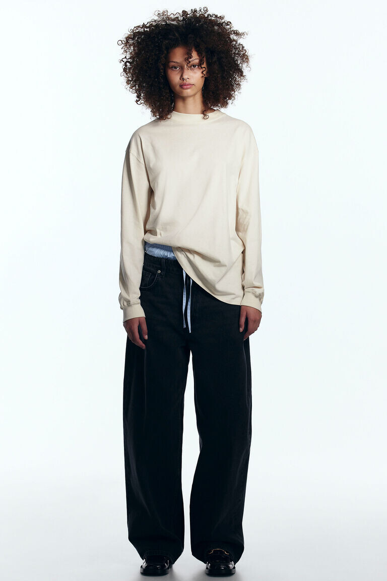 Топ из джерси с длинными рукавами H&M, бежевый
Топ из джерси с длинными рукавами H&M, бежевый