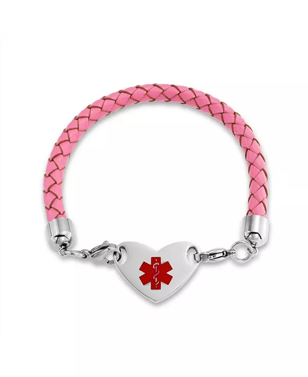 Розовый плетеный кожаный медицинский браслет с застежкой из нержавеющей стали Bling Jewelry, pink
Розовый плетеный кожаный медицинский браслет с застежкой из нержавеющей стали Bling Jewelry, pink