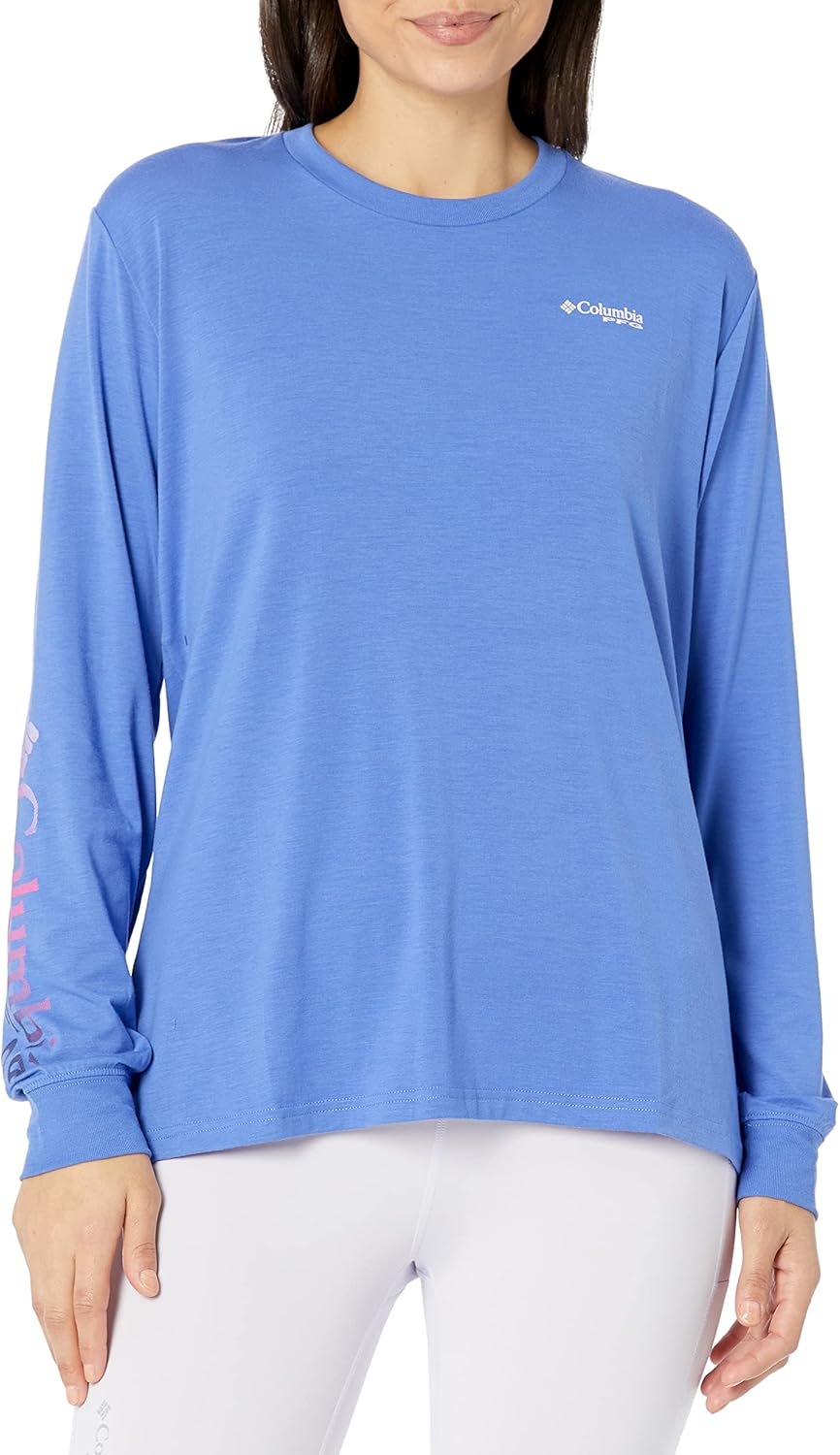 Женская футболка-бойфренд Columbia Slack Water Graphic с длинным рукавом, Violet Sea/Las Palmas
Женская футболка-бойфренд Columbia Slack Water Graphic с длинным рукавом, Violet Sea/Las Palmas