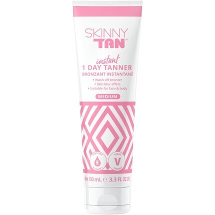 Skinny Tan Instant 1-дневный автозагар для лица и тела, бронзатор для умывания, 100 мл