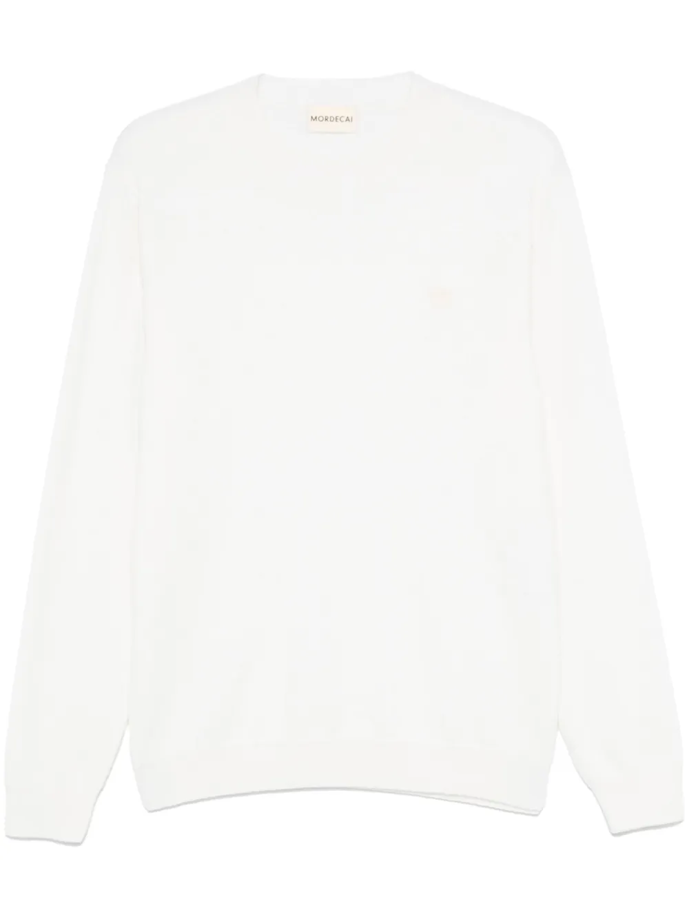 Свитер вязки интарсия с логотипом MORDECAI, белый 
Свитер вязки интарсия с логотипом MORDECAI, белый