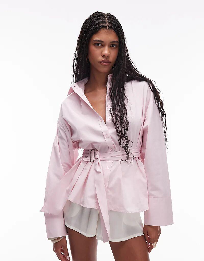 Рубашка ASOS DESIGN из поплина с поясом розового цвета
Рубашка ASOS DESIGN из поплина с поясом розового цвета