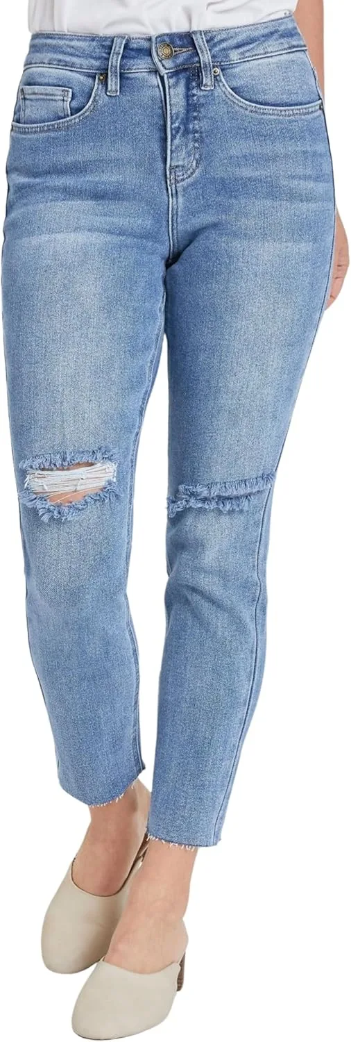 Royalty for Me Women's джинсы прямые укороченные с потертостями и рваным краем
Royalty for Me Women's джинсы прямые укороченные с потертостями и рваным краем