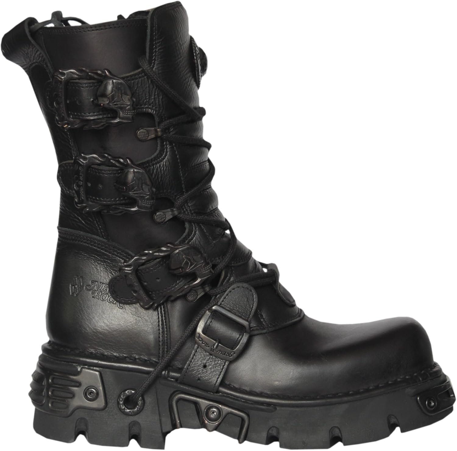 Мужские байкерские ботинки New Rock Reactor из черной кожи с металлическим блеском - M.391-S18
Мужские байкерские ботинки New Rock Reactor из черной кожи с металлическим блеском - M.391-S18