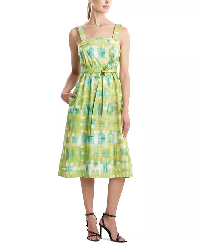 Женское миди-платье из хлопка с принтом и завязкой на талии Natori, зеленый
Женское миди-платье из хлопка с принтом и завязкой на талии Natori, зеленый