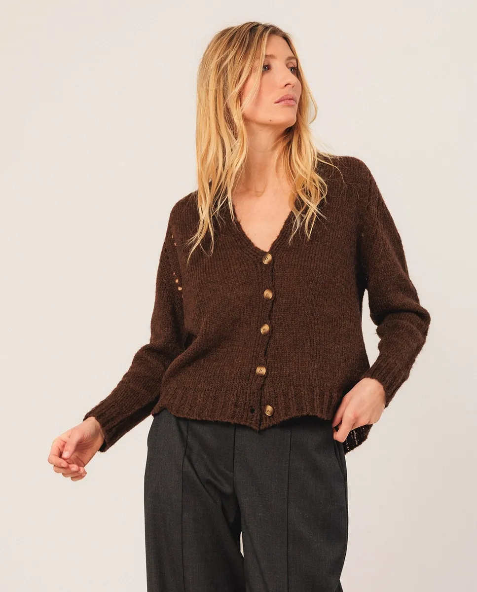 Женская куртка с длинным рукавом и V-образным вырезом Indi & Cold, темно-коричневый
Женская куртка с длинным рукавом и V-образным вырезом Indi & Cold, темно-коричневый