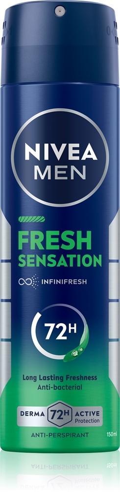 Спрей-Антиперспирант для мужчин Fresh Sensation, действие которого длится 72 часа. Nivea, vyrams 150 мл
Спрей-Антиперспирант для мужчин Fresh Sensation, действие которого длится 72 часа. Nivea, vyrams 150 мл