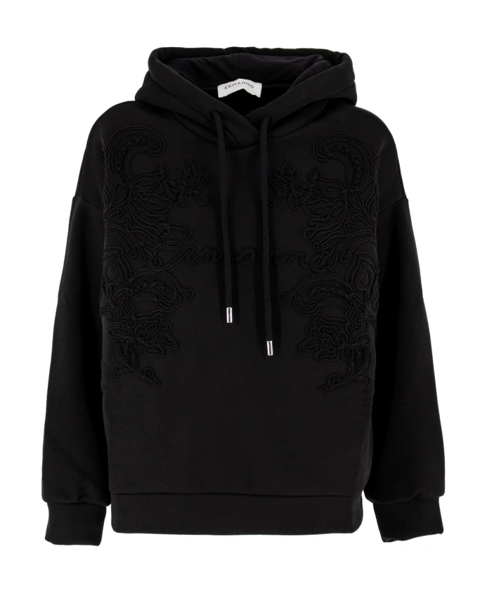 Кружевная толстовка с капюшоном Ermanno Scervino, черный
Кружевная толстовка с капюшоном Ermanno Scervino, черный