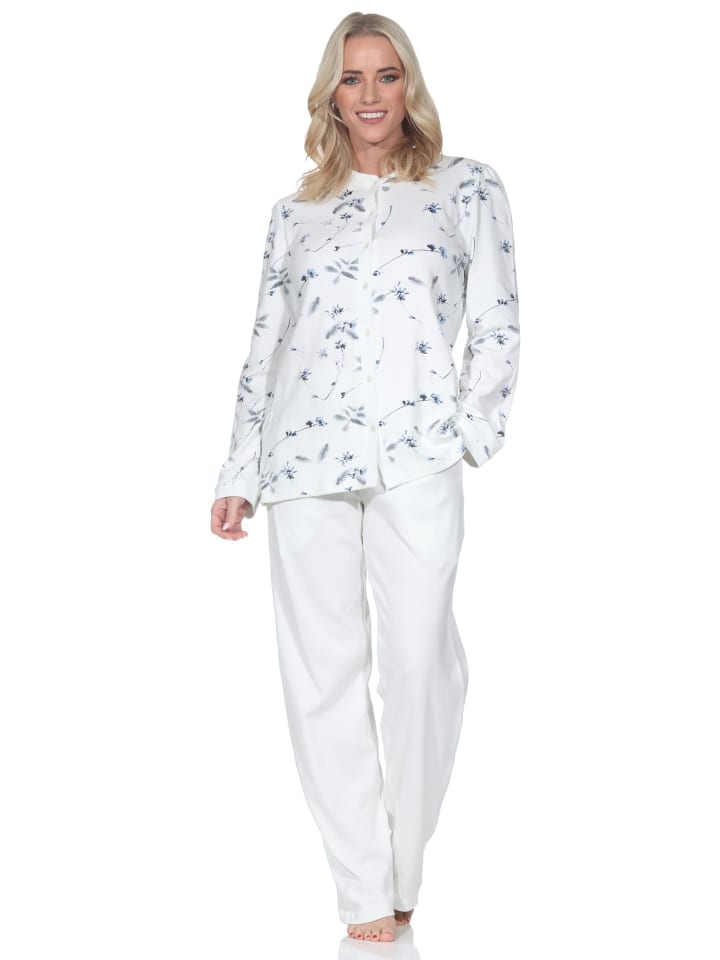 NORMANN Пижама из трикотажа с длинными рукавами, цветочный принт, на пуговицах, светло-голубая
NORMANN Пижама из трикотажа с длинными рукавами, цветочный принт, на пуговицах, светло-голубая