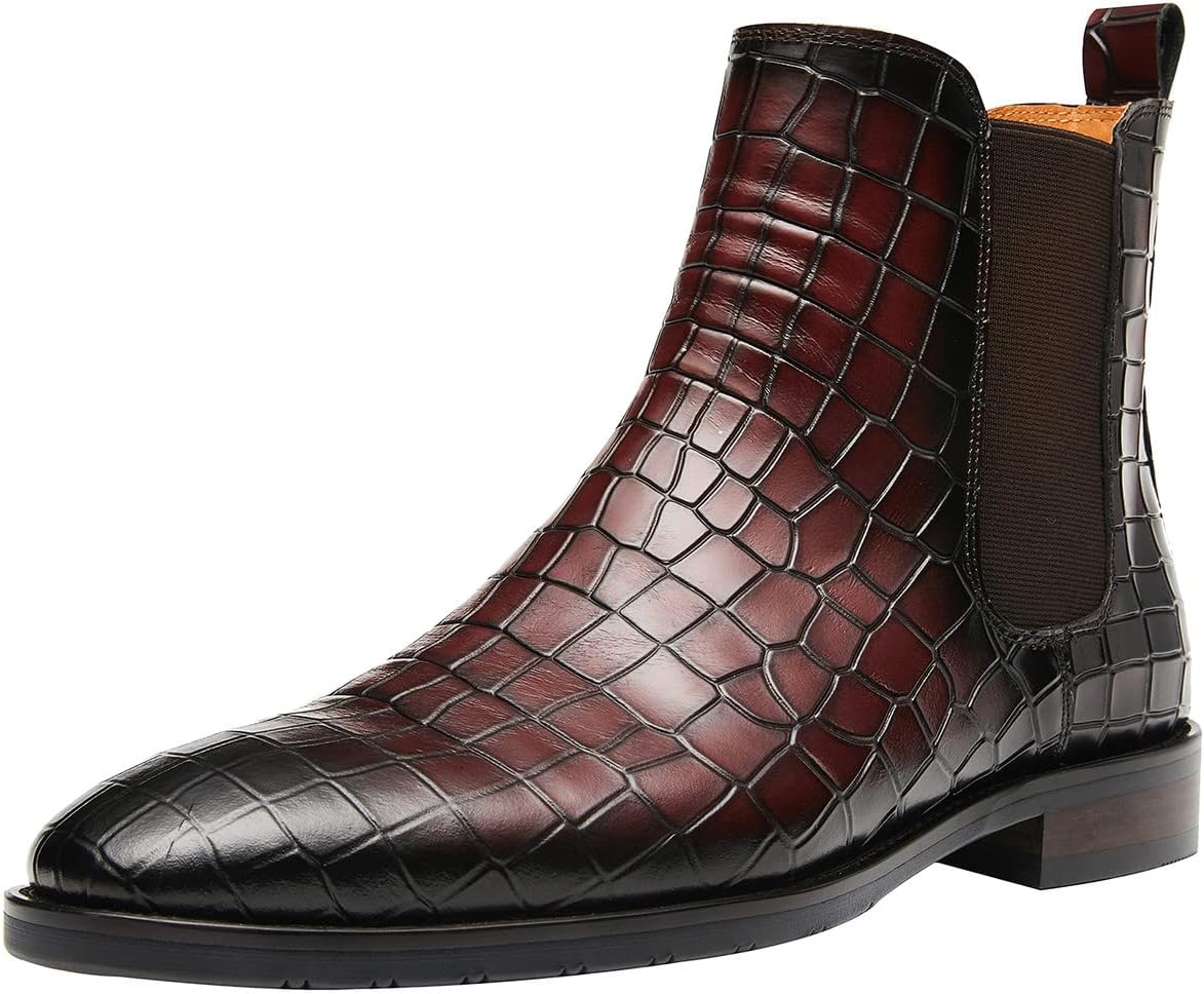 Мужские ботинки челси из кожи с крокодиловым принтом, деловые, повседневные, без шнурков, классические мужские ботинки Santimon, коричневый
Мужские ботинки челси из кожи с крокодиловым принтом, деловые, повседневные, без шнурков, классические мужские ботинки Santimon, коричневый