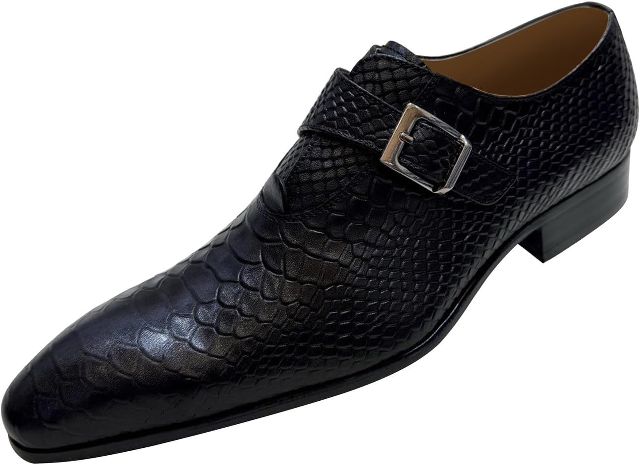 Мужские лоферы Santimon из натуральной кожи - туфли с тиснением под змею и пряжкой-монахом с регулировкой, черный
Мужские лоферы Santimon из натуральной кожи - туфли с тиснением под змею и пряжкой-монахом с регулировкой, черный