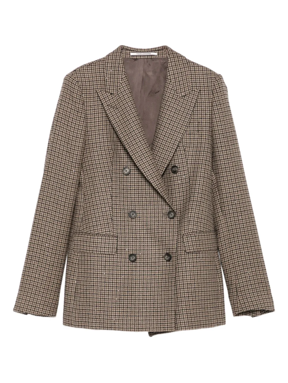 Двубортный жакет в ломаную клетку Tagliatore, коричневый
Двубортный жакет в ломаную клетку Tagliatore, коричневый