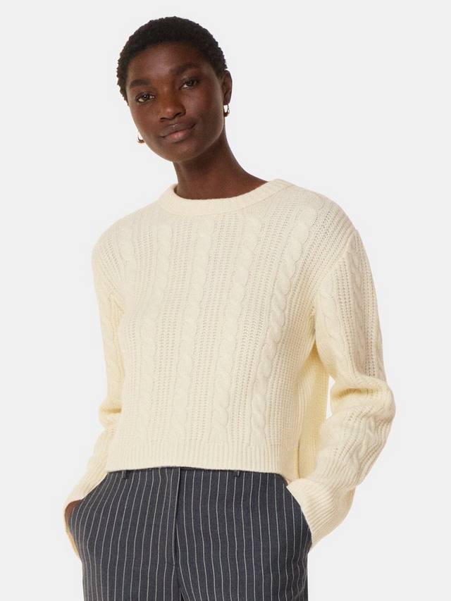 Джемпер с круглым вырезом и деталями из кабеля Whistles, слоновая кость
Джемпер с круглым вырезом и деталями из кабеля Whistles, слоновая кость