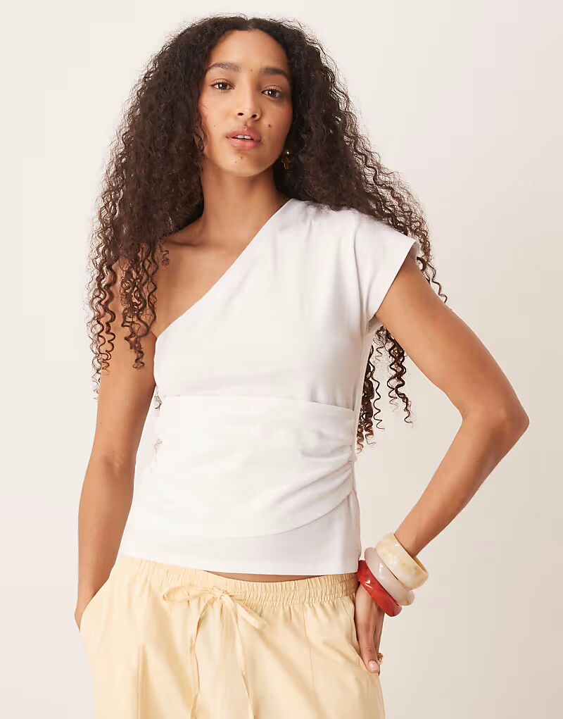 Scalpers - Asy - Драпированная футболка белого цвета 
Scalpers - Asy - Драпированная футболка белого цвета