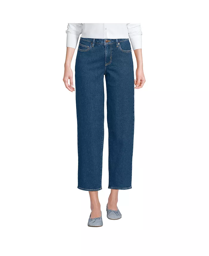 Женские мягкие джинсы свободного кроя со средней посадкой, прямые, укороченные Lands' End, синий
Женские мягкие джинсы свободного кроя со средней посадкой, прямые, укороченные Lands' End, синий