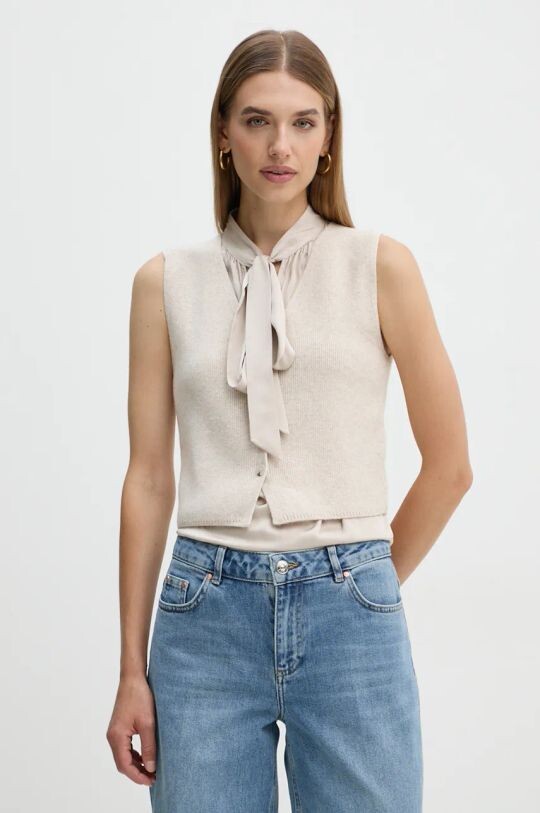 Жилет из смесовой шерсти Oui, бежевый
Жилет из смесовой шерсти Oui, бежевый