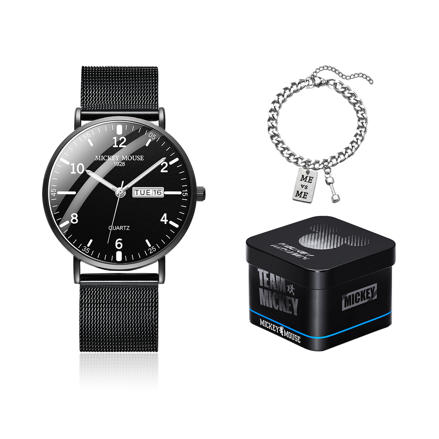 Disney Часы Mickey Series Quartz Movement Steel Strap Watch Men's Watch Black Dial, MK-12053B3
Disney Часы Mickey Series Quartz Movement Steel Strap Watch Men's Watch Black Dial, MK-12053B3