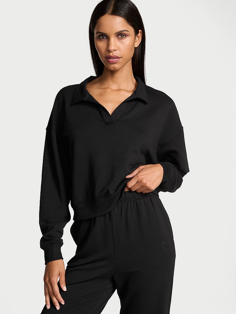 Пуловер с воротником из начесаного модального флиса Victoria'S Secret, черный
Пуловер с воротником из начесаного модального флиса Victoria'S Secret, черный