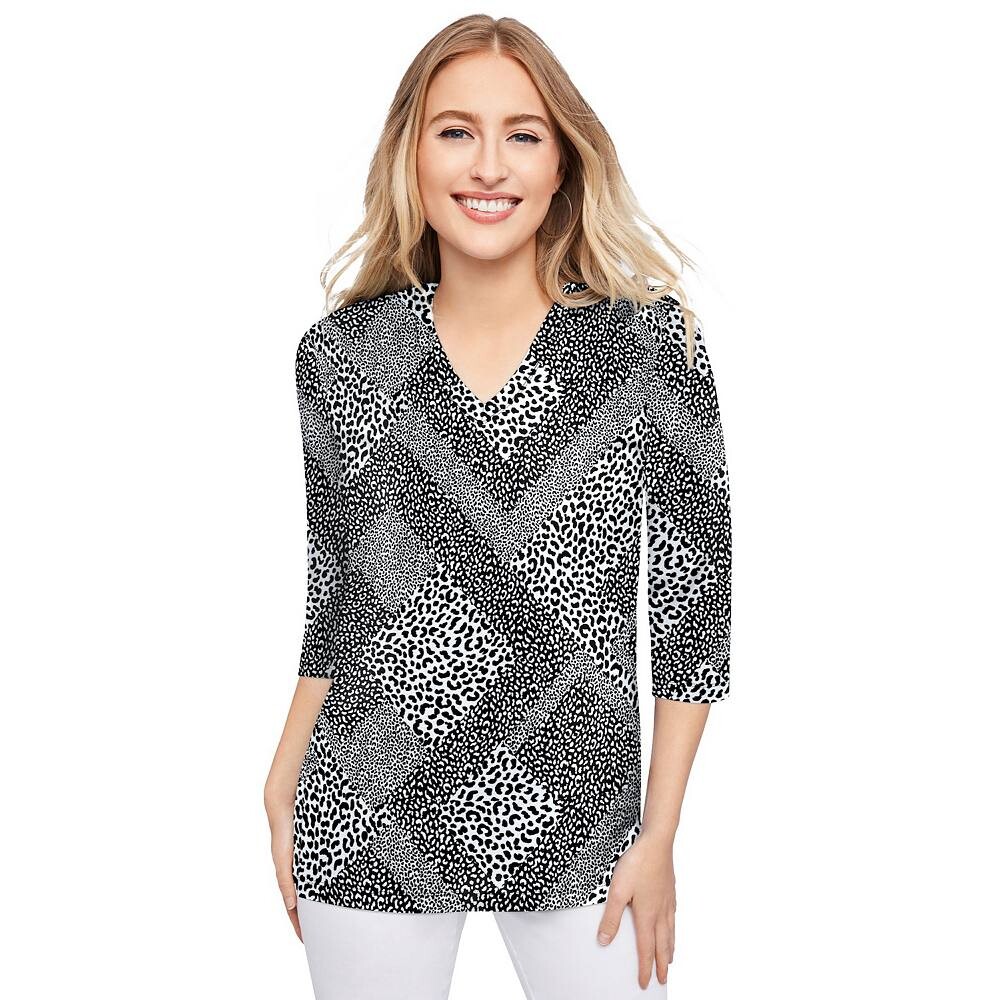 Jessica London Женская футболка из эластичного хлопка с v-образным вырезом больших размеров, цвет Black Animal Patchwork
Jessica London Женская футболка из эластичного хлопка с v-образным вырезом больших размеров, цвет Black Animal Patchwork
