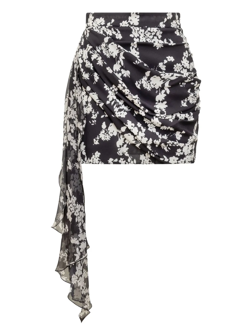 Драпированная мини-юбка с цветочным принтом Elisabetta Franchi, черный
Драпированная мини-юбка с цветочным принтом Elisabetta Franchi, черный
