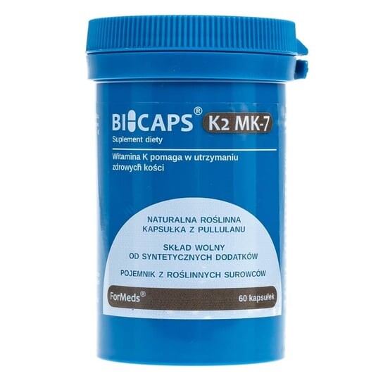 Formeds, Bicaps K2 MK-7, 60 капсул, синий 
Formeds, Bicaps K2 MK-7, 60 капсул, синий
