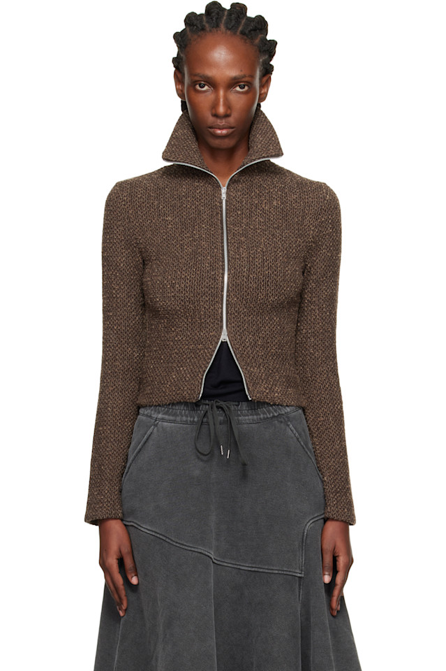 Our Legacy Коричневая облегающая куртка на молнии с длинными рукавами
Our Legacy Коричневая облегающая куртка на молнии с длинными рукавами